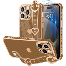 iPhone15Pro Max tok csuklópánttal és kihajtható állvánnyal,