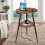 Round Side Table White Marble Top with Adjustable Metal Legs 7