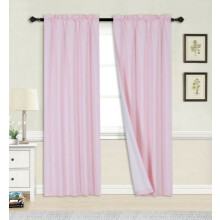 Light Pink Rod Pocket Blackout Curtains 37x63 Inch 2 Panels