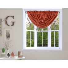 Brick Rust Swag Valance Foam-Lined Blackout 48"W x 38"L