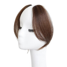 Brown Natural Hair Extension Front Clip Piece with Long