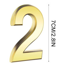 Gold Modern House Numbers 0-9 Self-Adhesive Metal 3 Inch