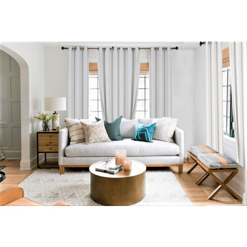 K86 bedroom blackout curtain ivory 108 inch grommet panel
