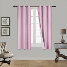 Pink blackout curtain panel set 2 pcs 37" x 63"