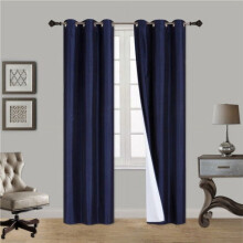 Noa insulated blackout curtain panel navy blue 37 in x 84 in