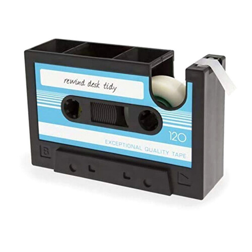 Klebebandabroller-Stifthalter Retro Blau-Schwarz
