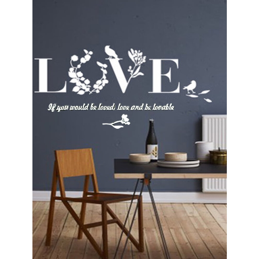 Love Letter 3D Acrylic Mirror Decal Heart Shape 27.5 X 13.3 9314556894466