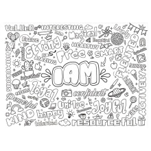 Positive Coloring Poster for Kids 43x31 inches