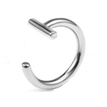 Acél szín 1.0*10mm Hamis ajakkarika, Titánacél316L rozsdamentes acél ajakklipsz ékszer, orrkörömmel kompatibilis, piercing nélkül