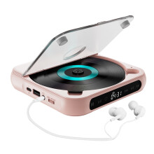 OKbus hordozható CD-lejátszó Bluetooth-szal, rózsaszín