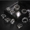 Women's silver vintage crystal stack rings set 2