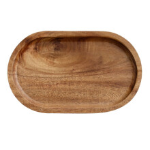 Acacia wood oval tea tray serving plate 1 piece