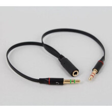 PATKAW 3.5mm female-to-male audio adapter cable black