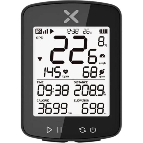 Υπολογιστής ποδηλάτου NETBOAT GPS - G+ - Οθόνη 2,2 ιντσών - IPX7 Αδιάβροχο - ANT+ και Strava