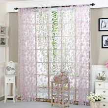 Flower Sheer Curtain Tulle Voile Valance 1 Panel