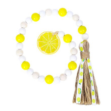 Lemon Wood Bead Garland Rustic Farmhouse Decor 60in