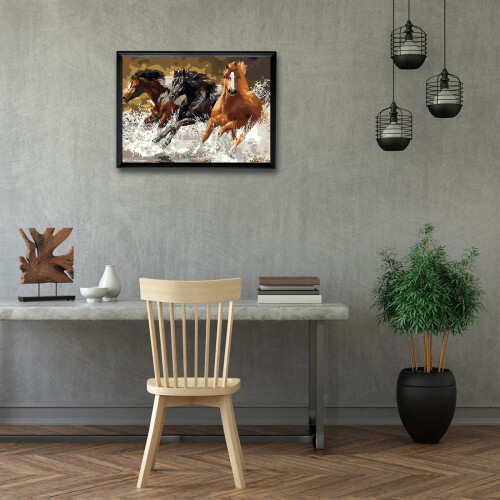 Three Galloping Horses Digital Oil Painting Kit 2
