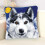 Wolf cushion carpet mat latch hook kit handmade 4