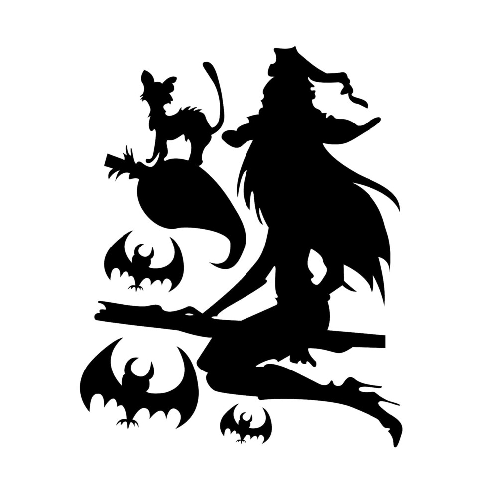 Halloween Window Clings Witch Sticker 1 Piece 9314556889912