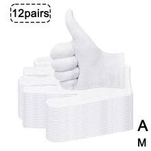 Cotton White Gloves Moisturising Lining Size L 12 Pairs