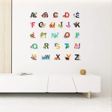Autocollants muraux animaux ABC OUSITAI amovibles et éducatifs