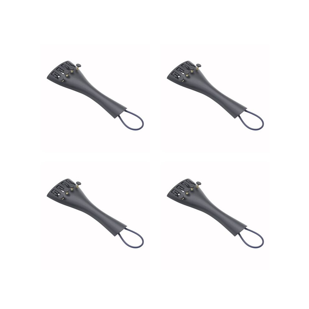 4 Pcs 3/4 4/4 Violin Fiddle Tailpiece Hill Style With 4Pcs Tailgut Tailcord 4 Fine Tuners Aluminum Alloy Durable Strong 6031795004335