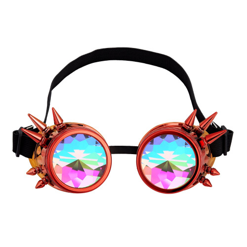 Steampunk-Brille mit Regenbogenkristallgläsern