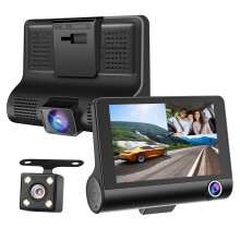 Bil DVR Dash Cam 1080P 4-tums 3-lins med fäste