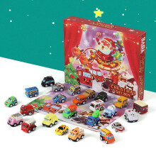 Christmas Countdown Calendar Plastic Pull-Back Cart for Kids