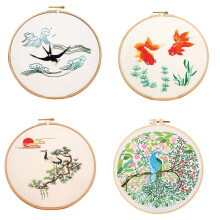 Broderikit til begyndere med fugledesign 4 sæt
