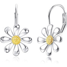 Jstyle 925 Sterling Silver Flower Leverback Earrings