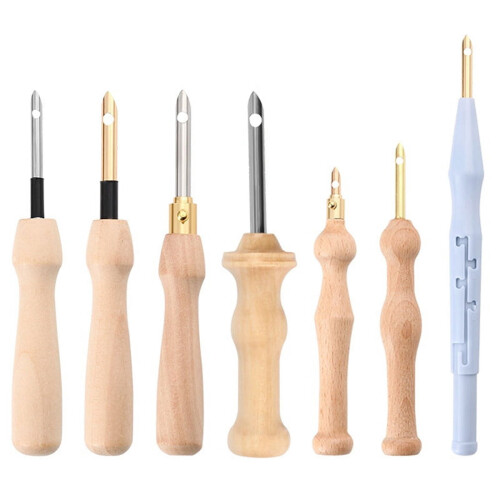 Punch Needle Embroidery Tool Wooden Handle Set
