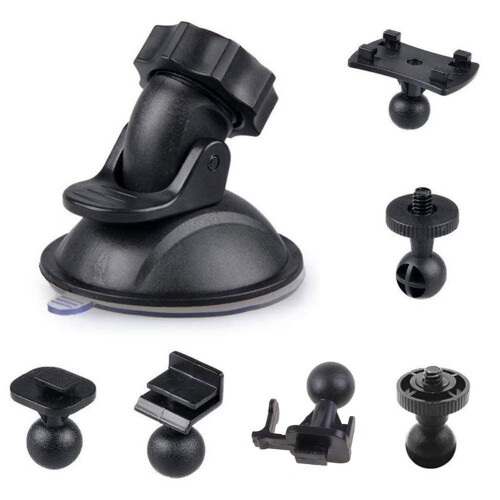 Car Dash Cam Suction Cup Holder with 6 Adapters