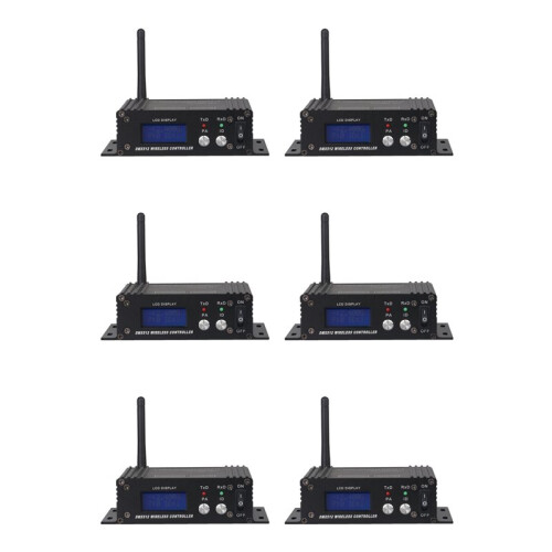 6X DMX 512 Wireless Controller Receiver Transmitter LCD Display Power Adjustable EU Plug