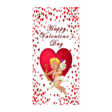 Deroro Valentine's Day Door Cover 6x3 Ft Red Hearts Cat