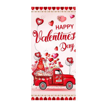 Deroro Valentine's Day door cover red hearts cat design 6x3