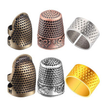 Sewing thimble finger protector adjustable metal 6 pieces