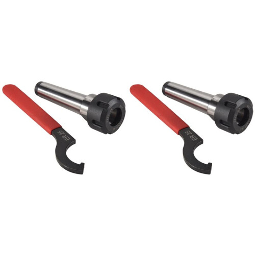 2X Mt3 Er25 M12 Collet Chuck Holder Fixed Cnc Milling Turning Tools + 2Pc Spanner