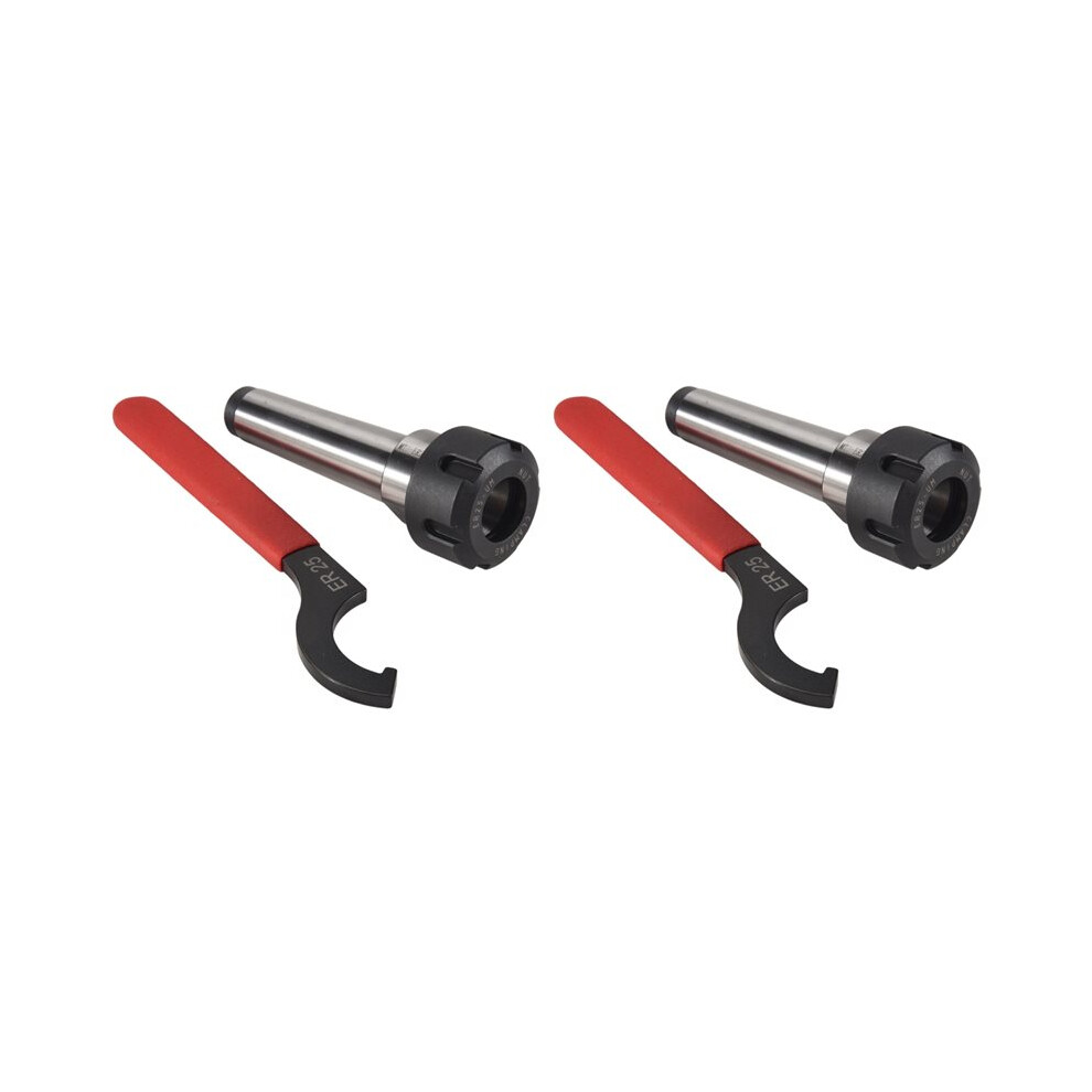 2X Mt3 Er25 M12 Collet Chuck Holder Fixed Cnc Milling Turning Tools + 2Pc Spanner 6033232256550