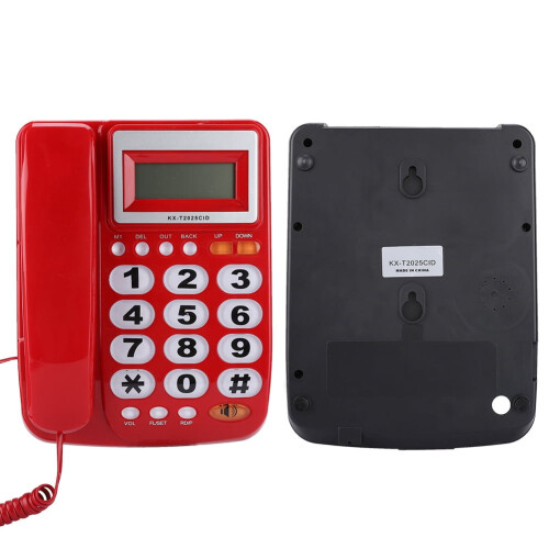 Cergrey fastnettelefon med ledning og nummervisning