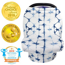 OUSITAIN Nursing Cover Blue Lattice 1 Piece