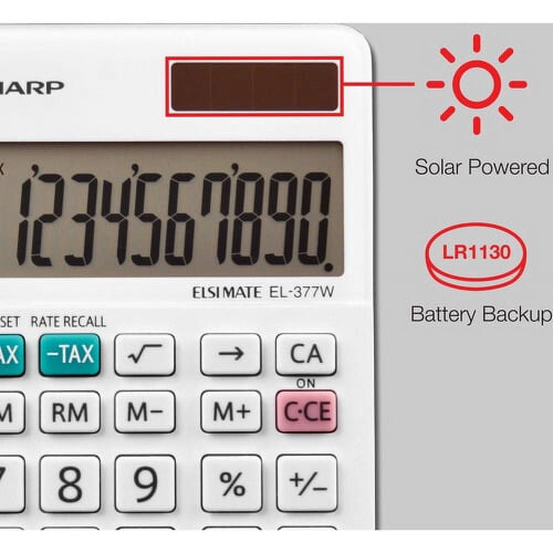 Sharp EL-377WB Compatible Calculator 10-Digit 2