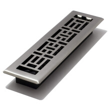 AJH212-NKL Oriental Floor Register, Brushed Nickel Finish, 2 x 12-Inch