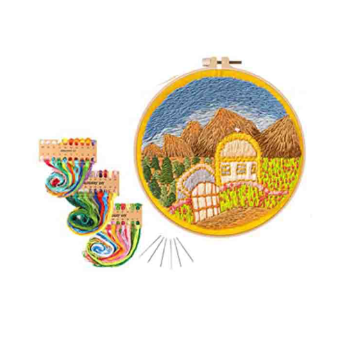 Embroidery Kit for Beginners with Stamped Pattern