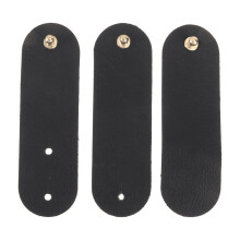 Leather Cord Organizer Wrap Black 3pcs