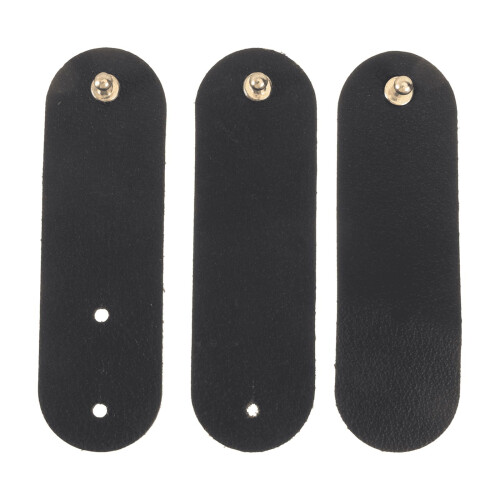 Leather Cord Organizer Wrap Black 3pcs