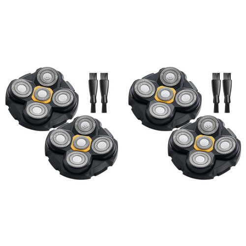 4PCS  Shaver Replacement Heads for  Titanium  Shaver, 4 Cleaning Brush