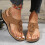Women's open toe thong sandals brown size 8 wide 7