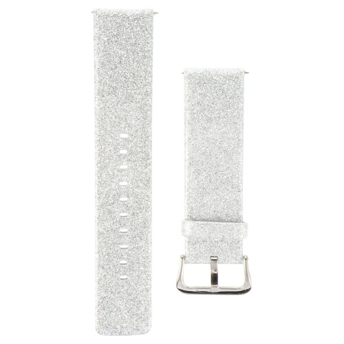 Pulseira de relógio com glitter para mulheres e homens, prateada.