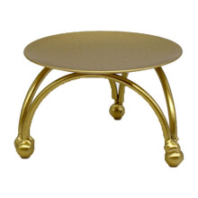 Portavelas dorados de hierro con diseño geométrico para decoración de mesa